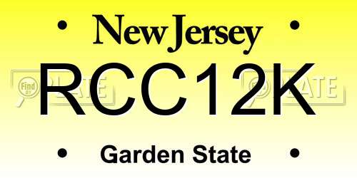 RCC12K New Jersey License Plate