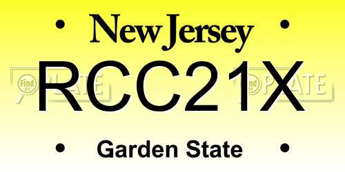 RCC21X New Jersey License Plate