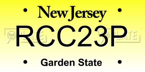 RCC23P New Jersey License Plate