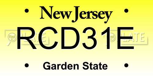 RCD31E New Jersey License Plate