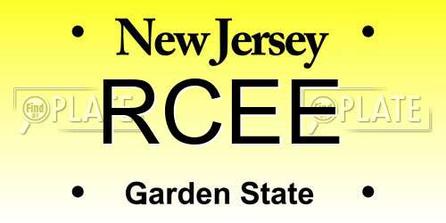 RCEE New Jersey License Plate