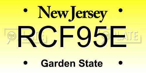 RCF95E New Jersey License Plate