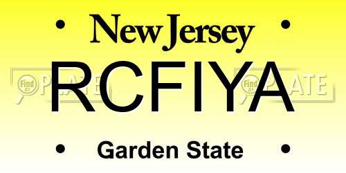 RCFIYA New Jersey License Plate