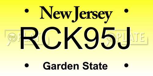 RCK95J New Jersey License Plate