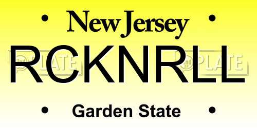 RCKNRLL New Jersey License Plate
