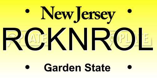 RCKNROL New Jersey License Plate