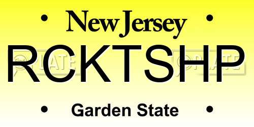 RCKTSHP New Jersey License Plate