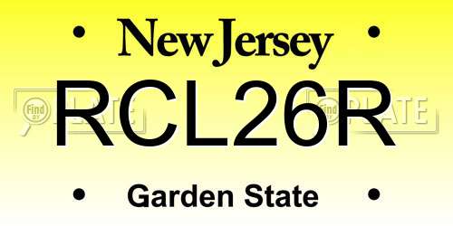 RCL26R New Jersey License Plate