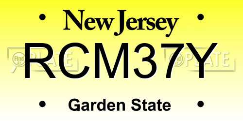 RCM37Y New Jersey License Plate