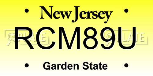 RCM89U New Jersey License Plate
