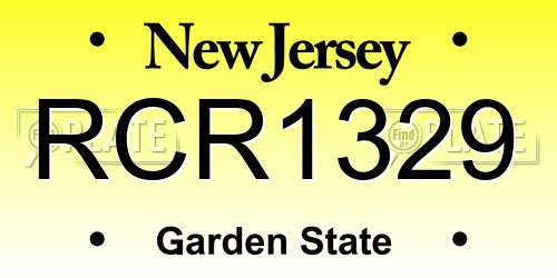 RCR1329 New Jersey License Plate