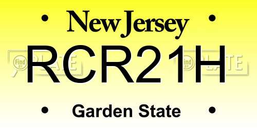 RCR21H New Jersey License Plate