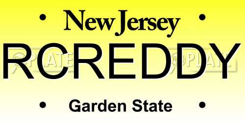 RCREDDY New Jersey License Plate