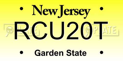 RCU20T New Jersey License Plate