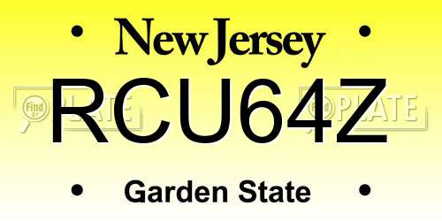 RCU64Z New Jersey License Plate