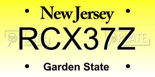 RCX37Z New Jersey License Plate