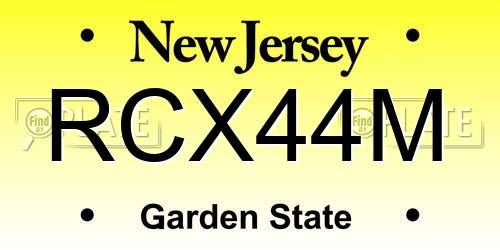 RCX44M New Jersey License Plate