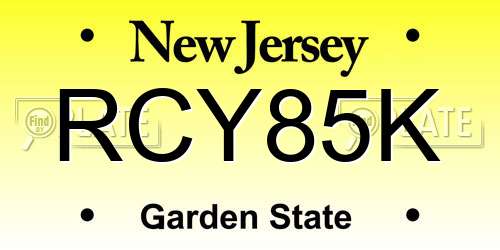 RCY85K New Jersey License Plate