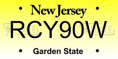 RCY90W New Jersey License Plate