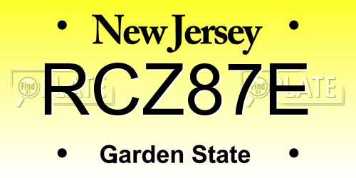 RCZ87E New Jersey License Plate