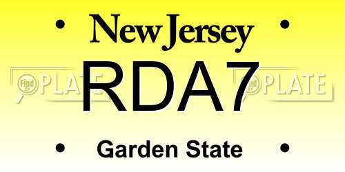 RDA7 New Jersey License Plate