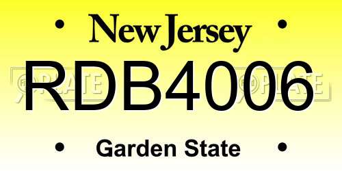 RDB4006 New Jersey License Plate