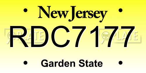 RDC7177 New Jersey License Plate