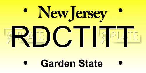 RDCTITT New Jersey License Plate
