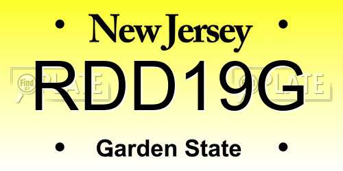RDD19G New Jersey License Plate