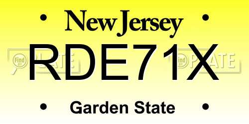 RDE71X New Jersey License Plate