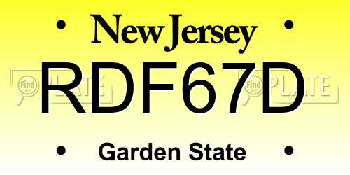 RDF67D New Jersey License Plate