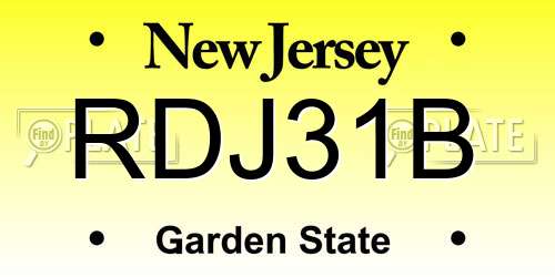 RDJ31B New Jersey License Plate