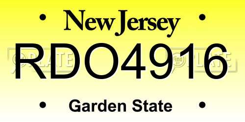 RDO4916 New Jersey License Plate