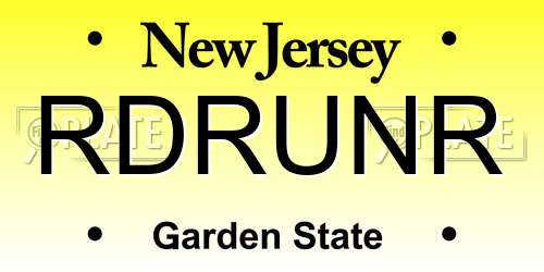 RDRUNR New Jersey License Plate