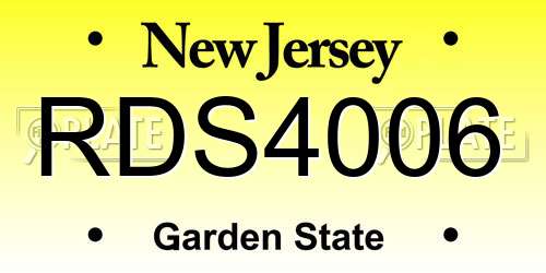 RDS4006 New Jersey License Plate