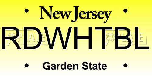 RDWHTBL New Jersey License Plate