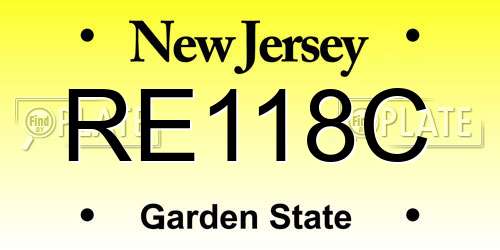RE118C New Jersey License Plate