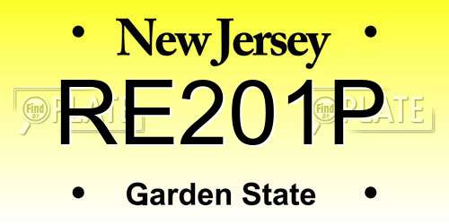 RE201P New Jersey License Plate