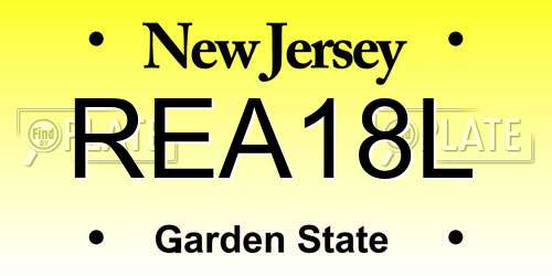 REA18L New Jersey License Plate