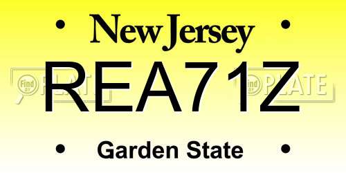 REA71Z New Jersey License Plate