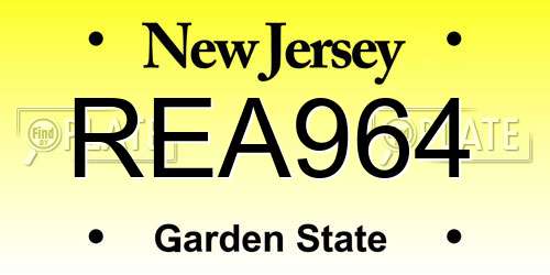 REA964 New Jersey License Plate