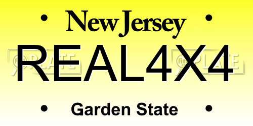 REAL4X4 New Jersey License Plate