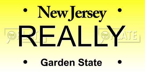 REALLY New Jersey License Plate