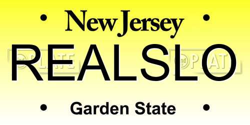 REALSLO New Jersey License Plate