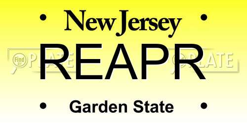 REAPR New Jersey License Plate