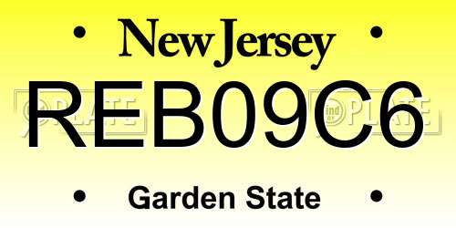 REB09C6 New Jersey License Plate