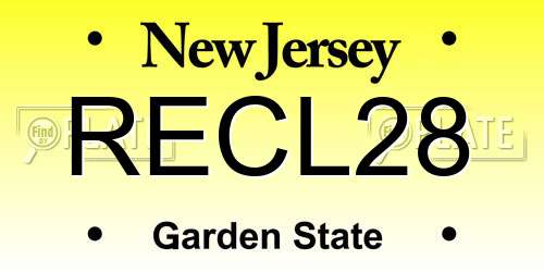 RECL28 New Jersey License Plate