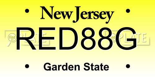 RED88G New Jersey License Plate