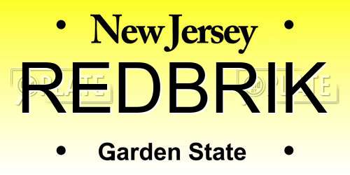 REDBRIK New Jersey License Plate