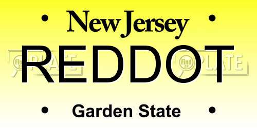 REDDOT New Jersey License Plate